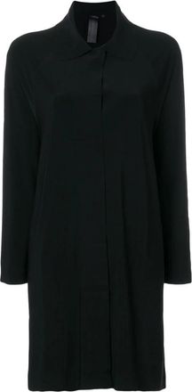Norma Kamali Cardigan met kraag en lange lijn - Dames - Mantel - Zwart - XS - Polyester - Jassen