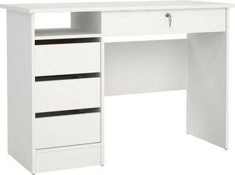 Dmora Dmora - Escritorio Franklin, Escritorio Multiusos, Mesa De Oficina Para Pc, El Plan De Trabajo, 109x49 H76 Cm, Blanco