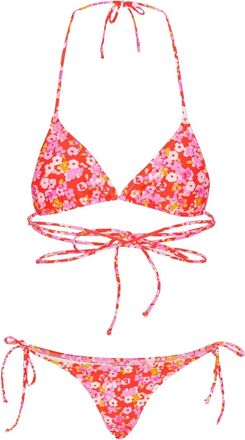 Rotate x Reina Olga Bikini a fiori - Rosso