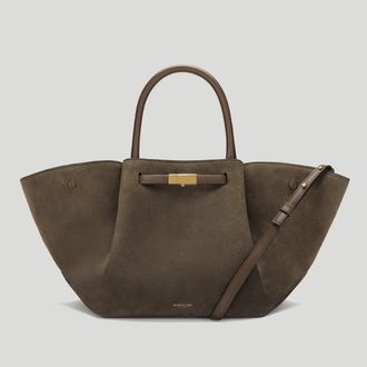 DeMellier The Midi New York in Hazel Suede & Hazel Smooth Leather Shoulder bag