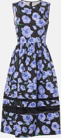 Carolina Herrera Abito midi in misto cotone con cintura