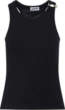 Jean Paul Gaultier Piercing Detail Black Cotton Top