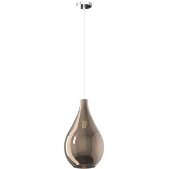 Top-Light Lampadario Contemporaneo Drop 2.0 Metallo Cromo Vetro Medio Bronzo 1 Luce E27