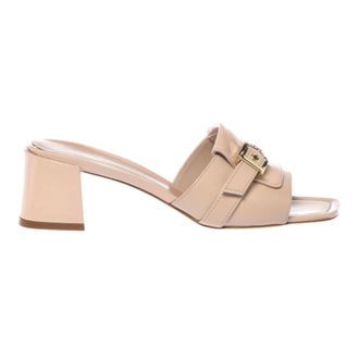 Baldinini Nude leren en lakleren muiltje - Dames - Muiltjes - Beige - 38 EU - Leer - Schoenen