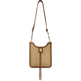 Rebecca Minkoff Mini Darren Feed Crossbody Bag in Natural/Cocoa at Nordstrom