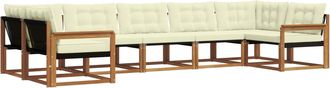 vidaXL Conjunto De Sof&aacute;s De Exterior 7 Uds. Natural Y Crema Vidaxl