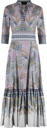 Etro Multicolour Mock Collar Printed Maxi Dress