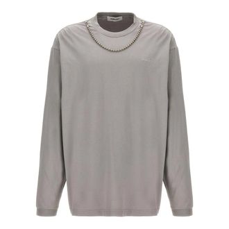 AMBUSH Long Sleeve T-Shirts, male, Gray, S, Casual Cotton Tee Shirt