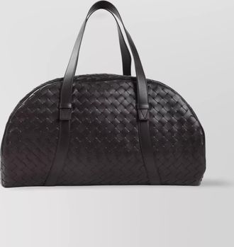 Bottega Veneta leather intrecciato travel bag