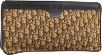 Dior Pre-owned Clutches, female, Brown, Size: ONE SIZE Pre-owned Trotter Canvas Clutch