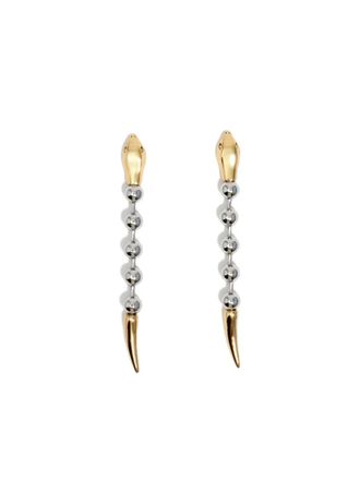 Bimba & Lola snake-head dead earrings - women - Brass/Titanium/Enamel - One Size - Silver