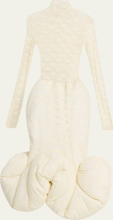 Marc Jacobs Stretch Lace Long-Sleeve Midi Mermaid Dress