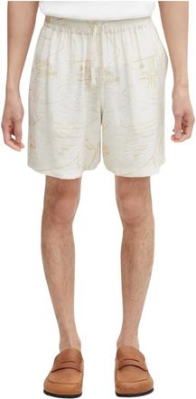 Maison Kitsun&eacute; Lichtgewicht short - Heren - Korte broeken - Beige - Maat: M Viscose