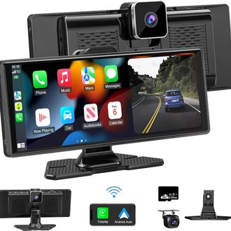 OEM Radio Inal&aacute;mbrica Para Coche, Sistema De Audio Port&aacute;til Para Coche De 10,26 Pulgadas, Pantalla Carplay Con Doble C&aacute;mara Frontal 4k + C&aacute;mara Trasera 10