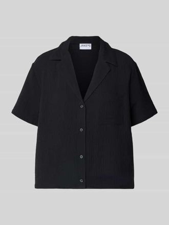 Jake*s Casual Relaxed Fit Pyjama-Oberteil mit Brusttasche in Black, Gr&ouml;&szlig;e 36