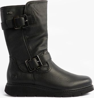 Remonte D3980-00 Womens Mid Calf Boots Black Leather - Size 6.5 Wide Fit (UK Shoe)