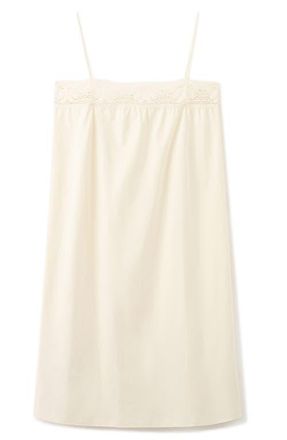 Mango Lace Trim Cotton Nightgown in Pastel Yellow at Nordstrom, Size Medium