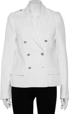 Joseph White Cotton & Ramie Double Breasted Yvette Blazer