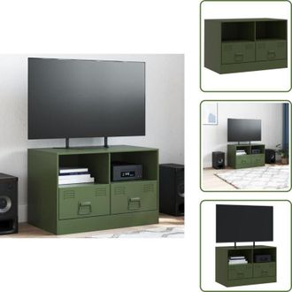 vidaXL The Living Store Mobile TV Verde Oliva 67x39x44 cm in Acciaio - Mobile TV verde oliva