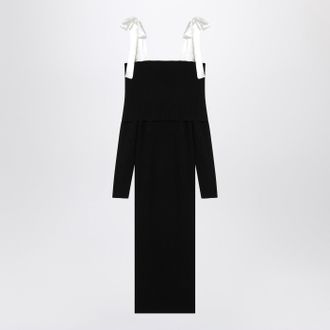 Rotate Black Midi Dress With Bows