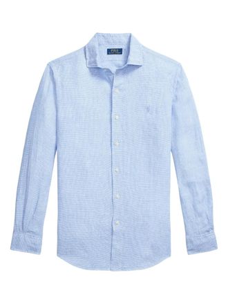 Polo Ralph Lauren Polo Pony shirt - men - Linen/Flax - M - Blue