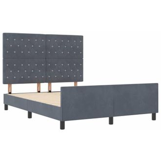 vidaXL Bed Frame with Headboard Dark grey 160 x 200 cm Velvet vidaXL