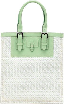 Loewe Green Canvas Leather Handbag Tote Bag (Pre-Owned)