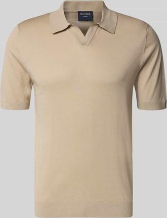 Olymp Level 5 Slim Fit Poloshirt aus Lyocell-Baumwoll-Mix in Beige, Gr&ouml;&szlig;e XXL