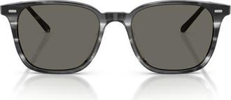Oliver Peoples 52mm Ladein Square Sunglasses in Divers Blue /Carbon Grey at Nordstrom