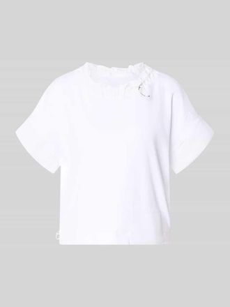 Marc Cain T-Shirt mit Eingrifftasche am Saum in Weiss, Gr&ouml;&szlig;e 34