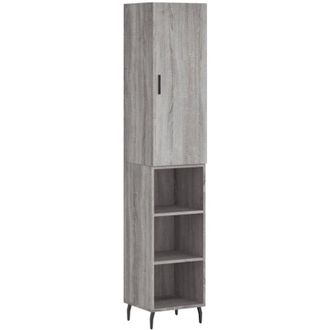 vidaXL Credenza Grigio Sonoma 34,5x34x180 cm in Legno Multistrato - Vidaxl