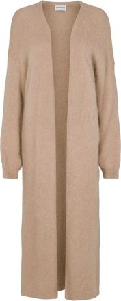 Americandreams June Lange Alpaca Cardigan - Dames - Lange truien - Bruin - ONE Size - Wol - Truien & Vesten