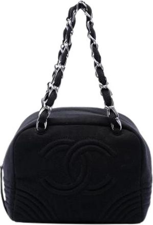 Chanel Pre-owned Vintage Shoulder Bag - Dames - Vintage Handtas - Zwart - ONE Size - Katoen - Vintage
