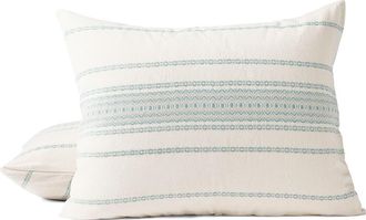 Coyuchi Rippled Stripe Organic Cotton Pillow Sham in Undyed W/Surf at Nordstrom, Size Standard