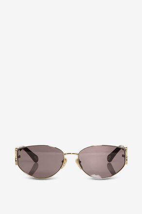 Chlo&eacute; Runde Sonnenbrille aus Edelmetall Oval Gold