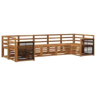 vidaXL Conjunto De Sof&aacute; Seccional 6 Pcs Natural Vidaxl