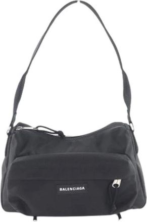 Balenciaga Pre-owned Shoulder Bags, female, Black, Size: ONE SIZE Pre-owned Vintage Nylon Shoulder Bag