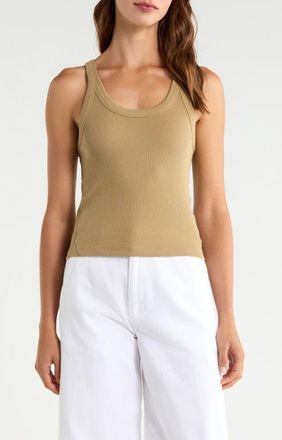 Rag & Bone The Essential Rib Tank in Toffee at Nordstrom, Size X-Large