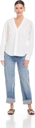 Fifteen Twenty Long Sleeve Button-Up Shirt In Off White