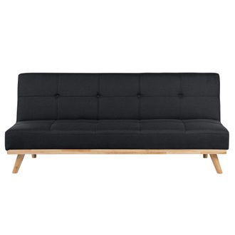 Beliani Beliani - Sof&aacute; Cama Clic Clac 3 Plazas Negro Sal&oacute;n Moderno Con Mechones Froya