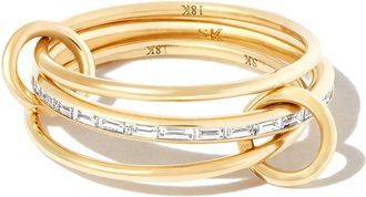 Spinelli Kilcollin 18kt yellow gold 3 link diamond ring - women - Diamond/18kt Yellow Gold - 5 1/2