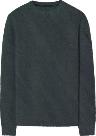 Roberto Ricci Design Boucl&eacute; Ronde Trui - Heren - Ronde hals truien - Groen - 2XL - Wol - Truien & Vesten