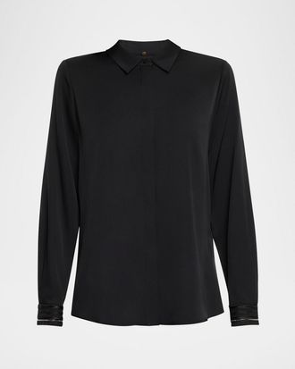 Kobi Halperin Devin Shimmer Embroidered Blouse