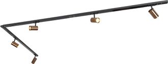 QAZQA Qazqa Moderno Moderno Sistema De Carril Monof&aacute;sico Que Incluye 5 Wifi Gu10 Bronce Oscuro - Jeana Acero Alargada Adecuado Para Led Max. 5 X 4.8 Watt