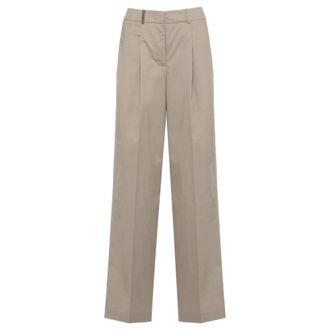 PESERICO Peserico, Wide Trousers, female, Brown, Size: S Wide Trousers