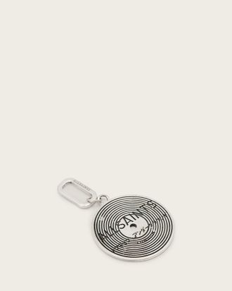AllSaints Sterling Silver Record Sterling Silver Pendant Charm, Size: One Size