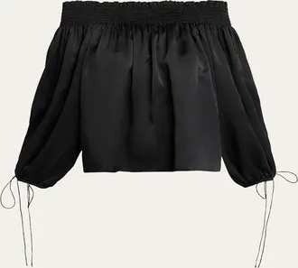 Chlo&eacute; Silk Off-The-Shoulder Top