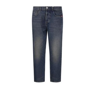 Amish Straight Jeans, male, Blue, Size: W32 C0999 Denim Jeans