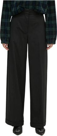 Kenzo Tailored Broeken - Dames - Wijde Broeken - Zwart - XS - Katoen - Broeken