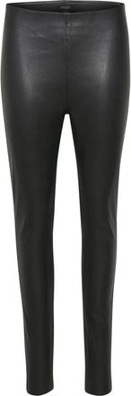 Soaked In Luxury Zwarte PU-leggings met elastische taille - Dames - Leggings - Zwart - 2XL - Broeken